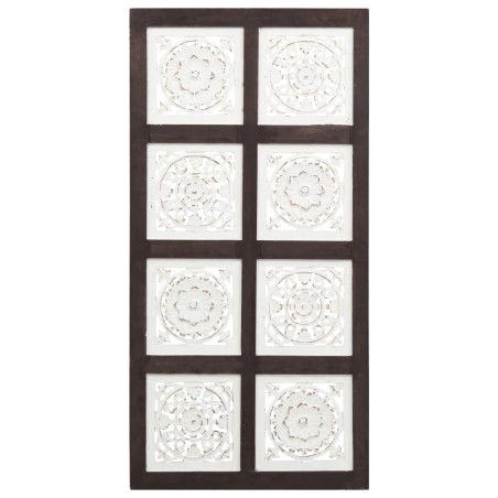 vidaXL Pannello Murale Intagliato a Mano MDF 40x80x1,5 cm Marrone e Bianco