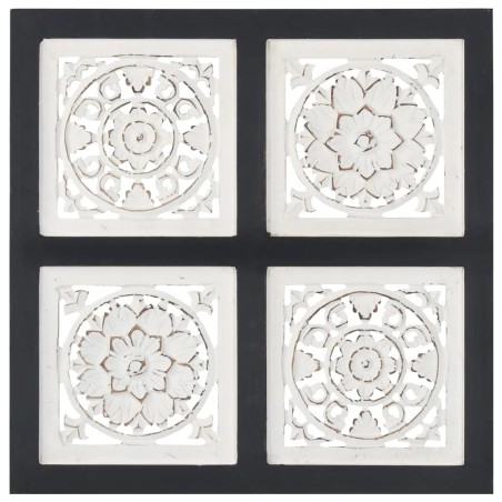 vidaXL Pannello Murale Intagliato MDF 40x40x1,5 cm Nero e Bianco