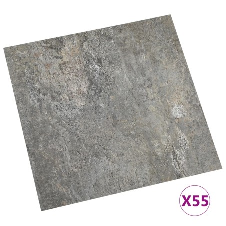 vidaXL Listoni per Pavimenti Autoadesivi 55 pz in PVC 5,11 m² Grigi