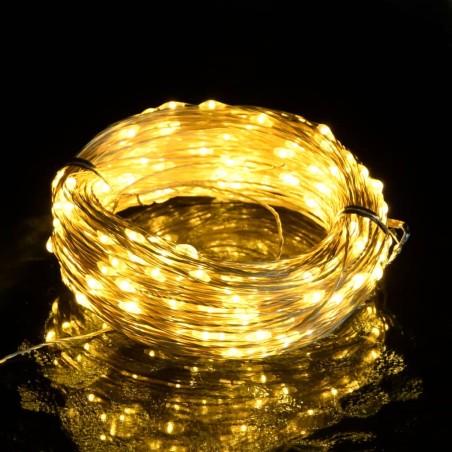 vidaXL Micro Luci Fatate Sferiche 40m 400 LED Bianco Caldo 8 Funzioni