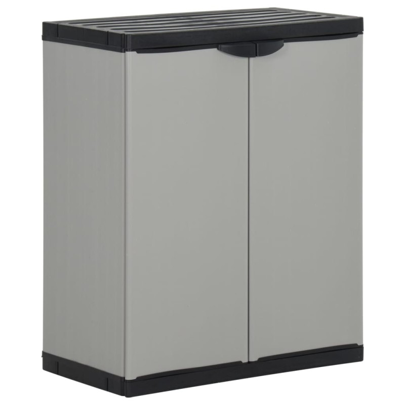 vidaXL Armadio per Rifiuti da Giardino Grigio e Nero 68x40x85 cm in PP vidaXL Armadio per Rifiuti da Giardino Grigio e Nero 68x40x85 cm in PP