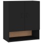 Armadietto a Muro Nero 60x31x70 cm in Legno Multistrato Armadietto a Muro Nero 60x31x70 cm in Legno Multistrato