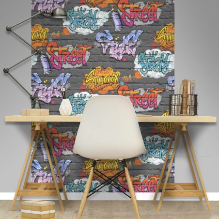 DUTCH WALLCOVERINGS Carta da Parati Graffiti Multicolore L179-01