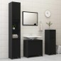 Set Mobili da Bagno 3 pz Nero in Truciolato Set Mobili da Bagno 3 pz Nero in Truciolato