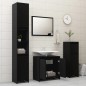 Set Mobili da Bagno 3 pz Nero in Truciolato Set Mobili da Bagno 3 pz Nero in Truciolato