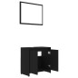 Set Mobili da Bagno 3 pz Nero in Truciolato Set Mobili da Bagno 3 pz Nero in Truciolato