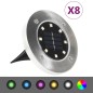 Lampade Solari da Terra 8 pz Luci a LED Colori RGB Lampade Solari da Terra 8 pz Luci a LED Colori RGB