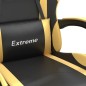 Sedia da Gaming Girevole con Poggiapiedi Nero e Oro Similpelle Sedia da Gaming Girevole con Poggiapiedi Nero e Oro Similpelle