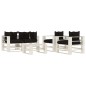 vidaXL Set Salotto da Giardino su Pallet 5pz con Cuscini Neri in Legno vidaXL Set Salotto da Giardino su Pallet 5pz con Cuscini Neri in Legno