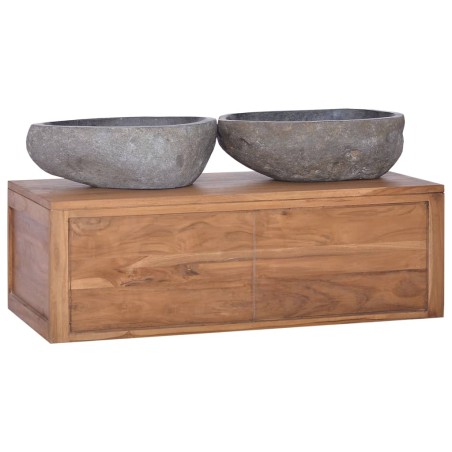 Armadietto da Bagno a Parete 90x45x30 cm Legno Massello di Teak