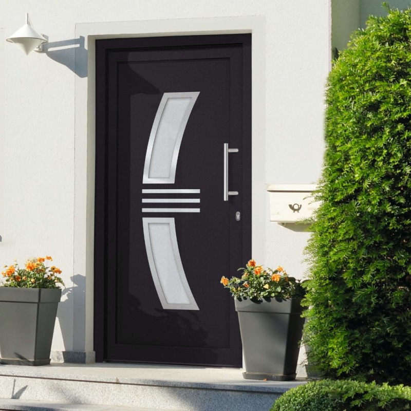 vidaXL Porta di Ingresso Antracite 98x208 cm vidaXL Porta di Ingresso Antracite 98x208 cm