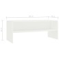 Mobile TV Bianco 100x40x40 cm in Truciolato Mobile TV Bianco 100x40x40 cm in Truciolato