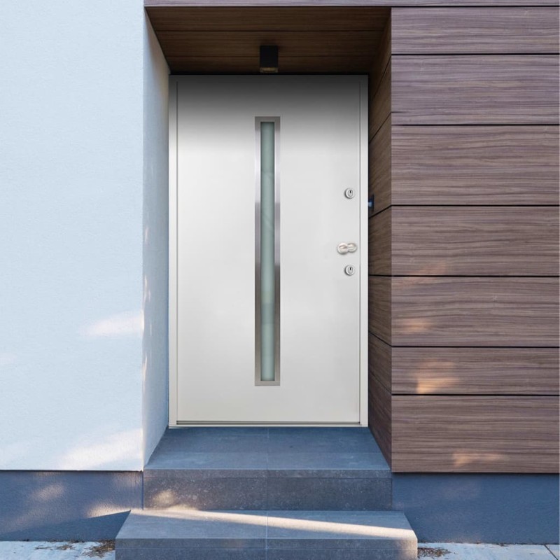 vidaXL Porta Ingresso in Alluminio Bianca 90x200 cm vidaXL Porta Ingresso in Alluminio Bianca 90x200 cm