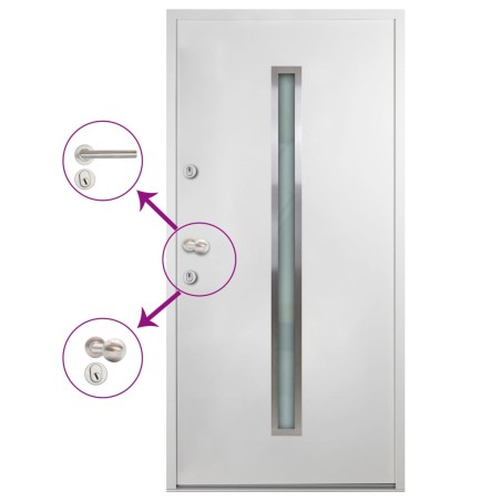 vidaXL Porta Ingresso in Alluminio Bianca 100x200 cm