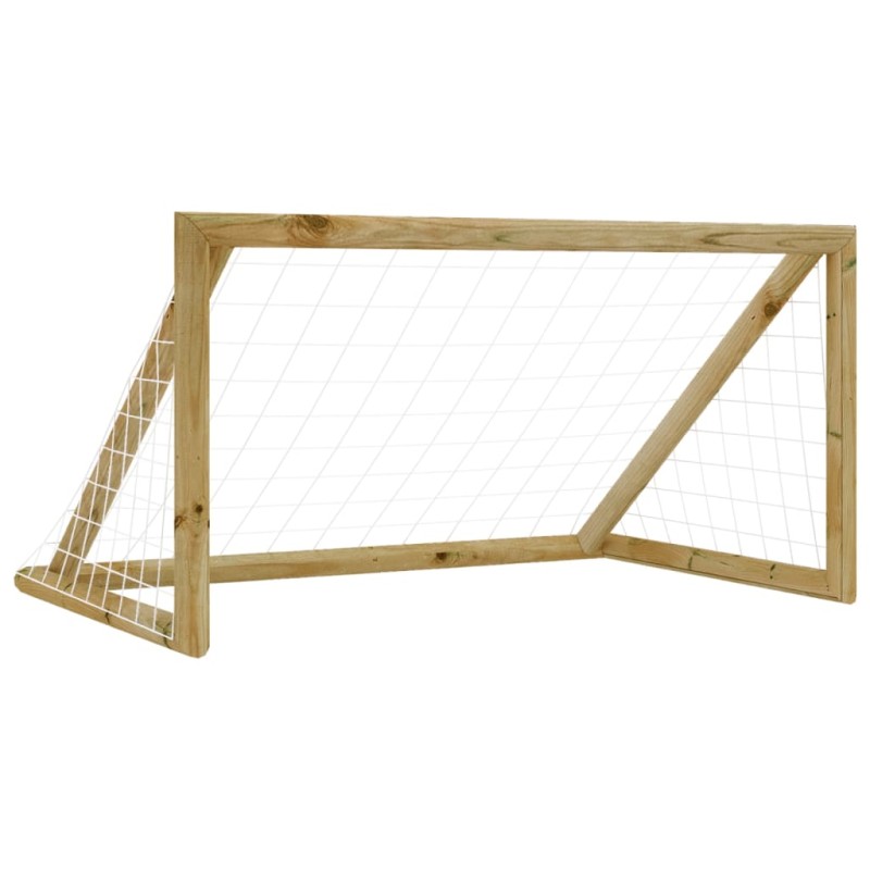 vidaXL Porta da Calcio con Rete 160x100x80cm Legno di Pino Impregnato vidaXL Porta da Calcio con Rete 160x100x80cm Legno di Pino Impregnato