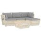 vidaXL Set Divani da Giardino su Pallet 5 pz con Cuscini Legno Abete vidaXL Set Divani da Giardino su Pallet 5 pz con Cuscini Legno Abete