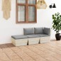 vidaXL Set Divani da Giardino su Pallet 3 pz con Cuscini Legno Abete vidaXL Set Divani da Giardino su Pallet 3 pz con Cuscini Legno Abete