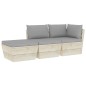 vidaXL Set Divani da Giardino su Pallet 3 pz con Cuscini Legno Abete vidaXL Set Divani da Giardino su Pallet 3 pz con Cuscini Legno Abete