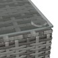 vidaXL Tavolino da Giardino Grigio 60x60x30 cm in Polyrattan e Vetro vidaXL Tavolino da Giardino Grigio 60x60x30 cm in Polyrattan e Vetro