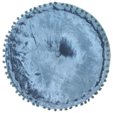 vidaXL Pouf Rotondo in Velluto 40x20 cm Blu