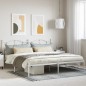 vidaXL Giroletto con Testiera Metallo Bianco 193x203 cm vidaXL Giroletto con Testiera Metallo Bianco 193x203 cm
