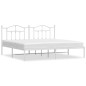 vidaXL Giroletto con Testiera Metallo Bianco 193x203 cm vidaXL Giroletto con Testiera Metallo Bianco 193x203 cm