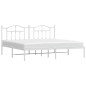 vidaXL Giroletto con Testiera Metallo Bianco 193x203 cm vidaXL Giroletto con Testiera Metallo Bianco 193x203 cm