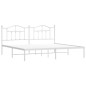 vidaXL Giroletto con Testiera Metallo Bianco 193x203 cm vidaXL Giroletto con Testiera Metallo Bianco 193x203 cm