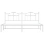 vidaXL Giroletto con Testiera Metallo Bianco 193x203 cm vidaXL Giroletto con Testiera Metallo Bianco 193x203 cm