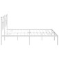vidaXL Giroletto con Testiera Metallo Bianco 193x203 cm vidaXL Giroletto con Testiera Metallo Bianco 193x203 cm