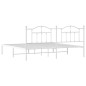 vidaXL Giroletto con Testiera Metallo Bianco 193x203 cm vidaXL Giroletto con Testiera Metallo Bianco 193x203 cm