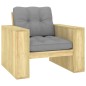 vidaXL Sedia da Giardino con Cuscini Grigi Legno Pino Impregnato vidaXL Sedia da Giardino con Cuscini Grigi Legno Pino Impregnato