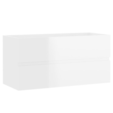 Mobile Sottolavabo Bianco Lucido 90x38,5x45 cm in Truciolato