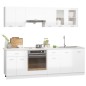 vidaXL Set Armadi da Cucina 8 pz Bianco Lucido in Truciolato vidaXL Set Armadi da Cucina 8 pz Bianco Lucido in Truciolato