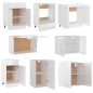 vidaXL Set Armadi da Cucina 8 pz Bianco Lucido in Truciolato vidaXL Set Armadi da Cucina 8 pz Bianco Lucido in Truciolato
