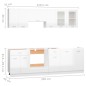 vidaXL Set Armadi da Cucina 8 pz Bianco Lucido in Truciolato vidaXL Set Armadi da Cucina 8 pz Bianco Lucido in Truciolato