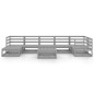 vidaXL Set Divani da Giardino 8 pz Grigi in Legno Massello di Pino vidaXL Set Divani da Giardino 8 pz Grigi in Legno Massello di Pino