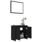 Set Mobili da Bagno Nero in Truciolato Set Mobili da Bagno Nero in Truciolato