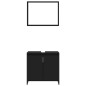 Set Mobili da Bagno Nero in Truciolato Set Mobili da Bagno Nero in Truciolato