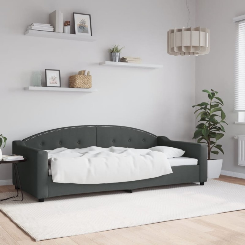 vidaXL Letto da Giorno Grigio 90x200 cm in Tessuto vidaXL Letto da Giorno Grigio 90x200 cm in Tessuto