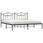 vidaXL Giroletto con Testiera in Metallo Nero 193x203 cm