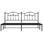 vidaXL Giroletto con Testiera in Metallo Nero 193x203 cm