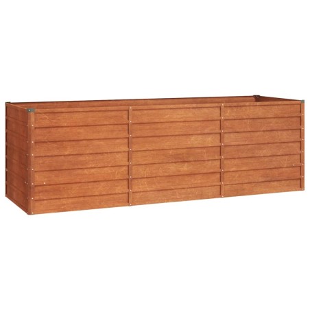 vidaXL Letto Rialzato da Giardino Ruggine 240x80x77 cm Acciaio Corten