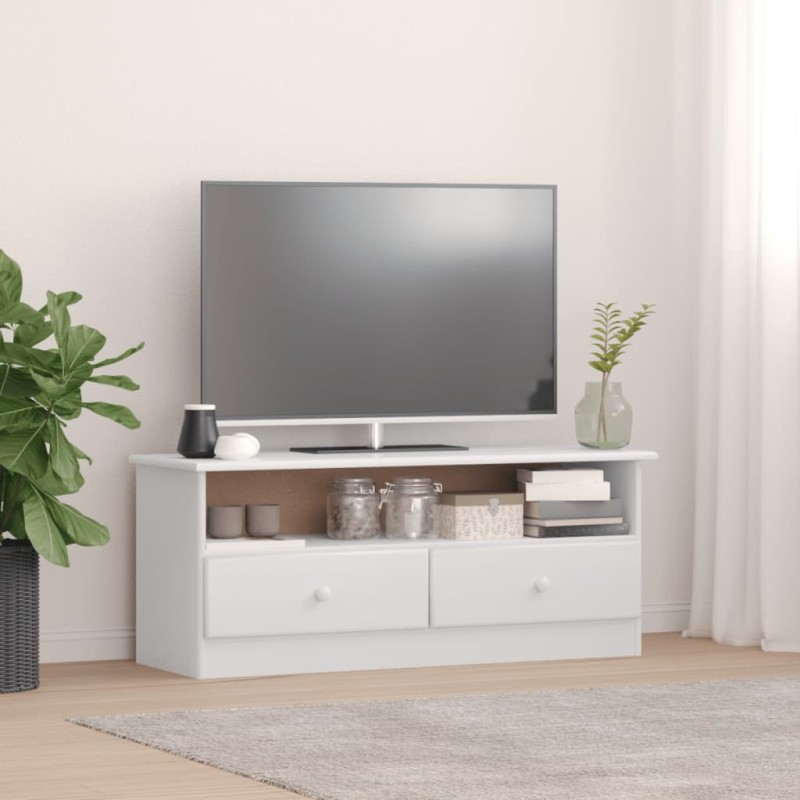 vidaXL Mobile TV con Cassetti ALTA Bianco 100x35x41cm Massello di Pino vidaXL Mobile TV con Cassetti ALTA Bianco 100x35x41cm Massello di Pino