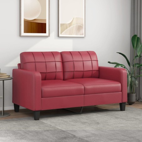 vidaXL Divano a 2 Posti Rosso Vino 140 cm in Similpelle