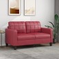 vidaXL Divano a 2 Posti Rosso Vino 140 cm in Similpelle vidaXL Divano a 2 Posti Rosso Vino 140 cm in Similpelle