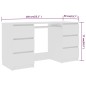 vidaXL Scrivania Bianca 140x50x77 cm in Legno Multistrato vidaXL Scrivania Bianca 140x50x77 cm in Legno Multistrato