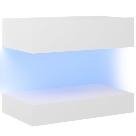 vidaXL Comodino Bianco 60x35 cm in Legno Multistrato
