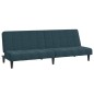 vidaXL Divano Letto a 2 Posti con Poggiapiedi Blu in Velluto vidaXL Divano Letto a 2 Posti con Poggiapiedi Blu in Velluto