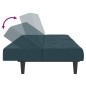 vidaXL Divano Letto a 2 Posti con Poggiapiedi Blu in Velluto vidaXL Divano Letto a 2 Posti con Poggiapiedi Blu in Velluto